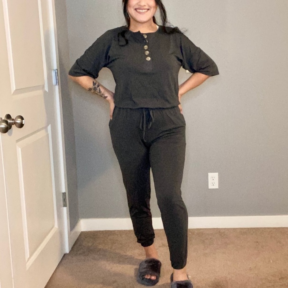 Zenana Short Sleeve Jogger Jumpsuit